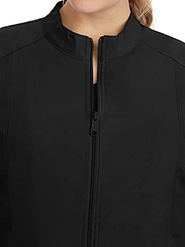 Healing Hands Women's Scrub Jacket, Zip-Up Front with 2-Way Stretch Comfort & Big Kangaroo Pockets Plus Size 5038, XX-Large, Black - Image 5