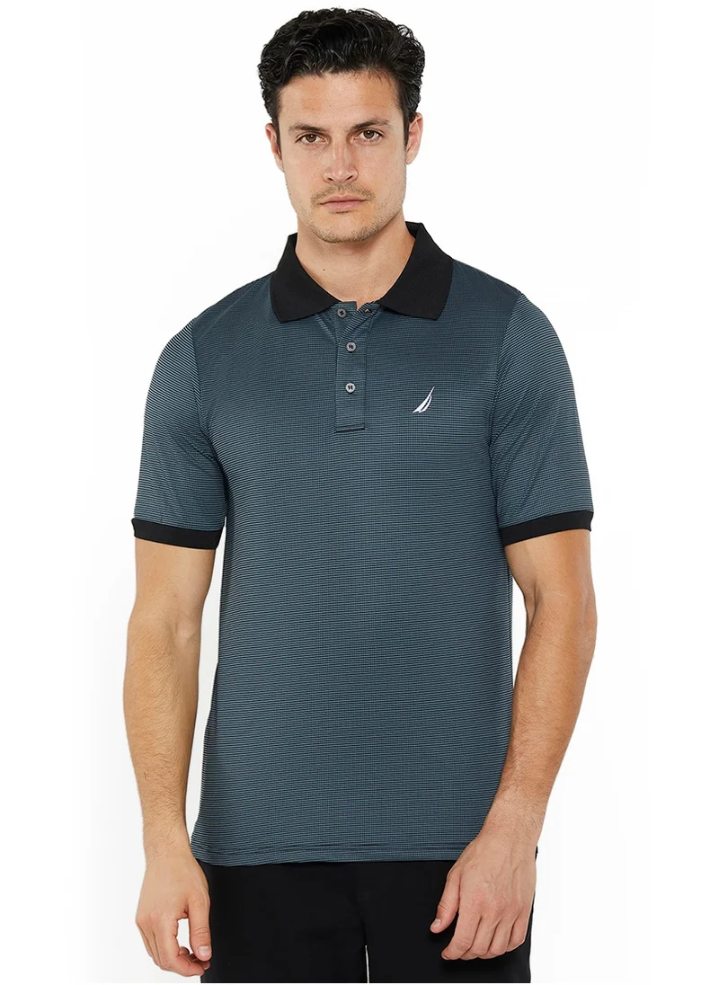 نوتيكا Men's Grey Slim Fit Polo Shirt, Stylish Lightweight Perfect for Casual Summer Styling