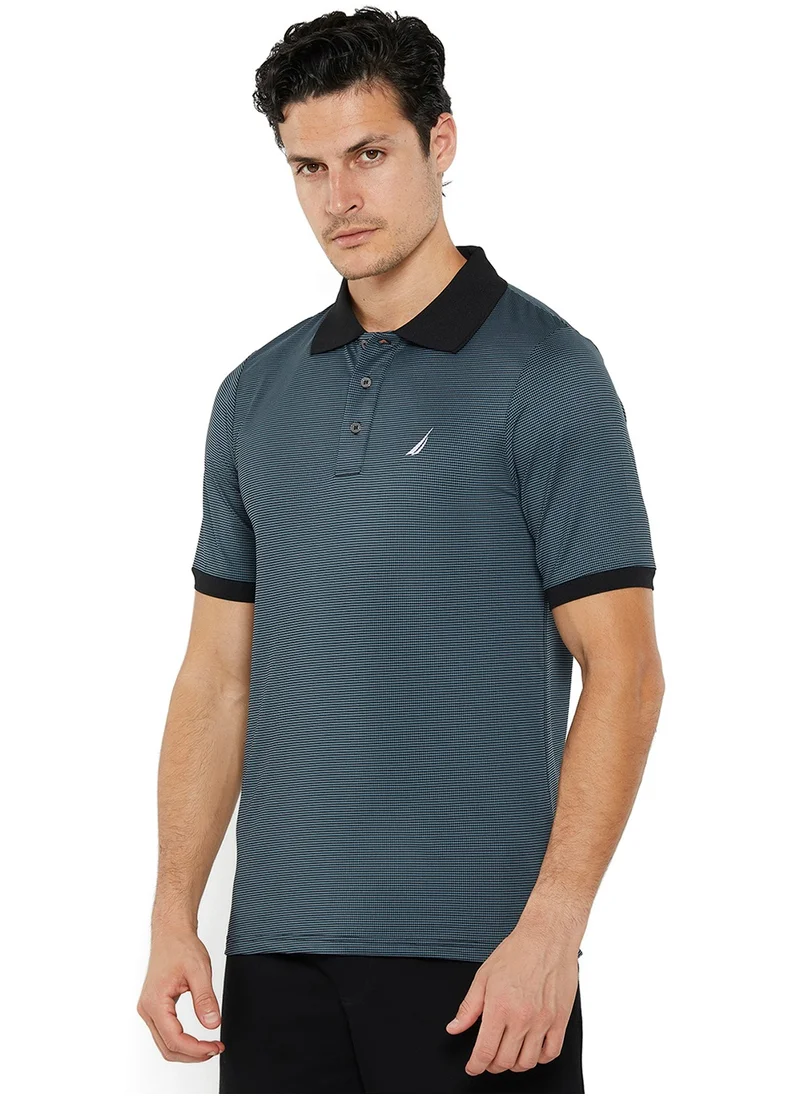 نوتيكا Men's Grey Slim Fit Polo Shirt, Stylish Lightweight Perfect for Casual Summer Styling