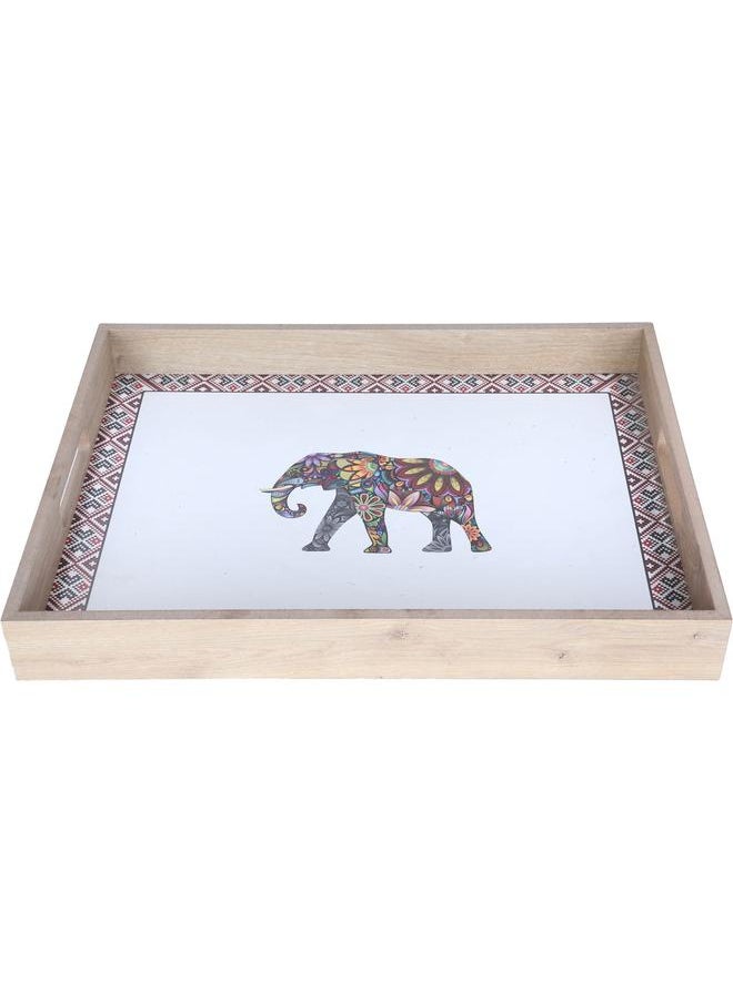 Alsaif Wooden Serving Tofir 42 Cm Rectangle White  - Image 1