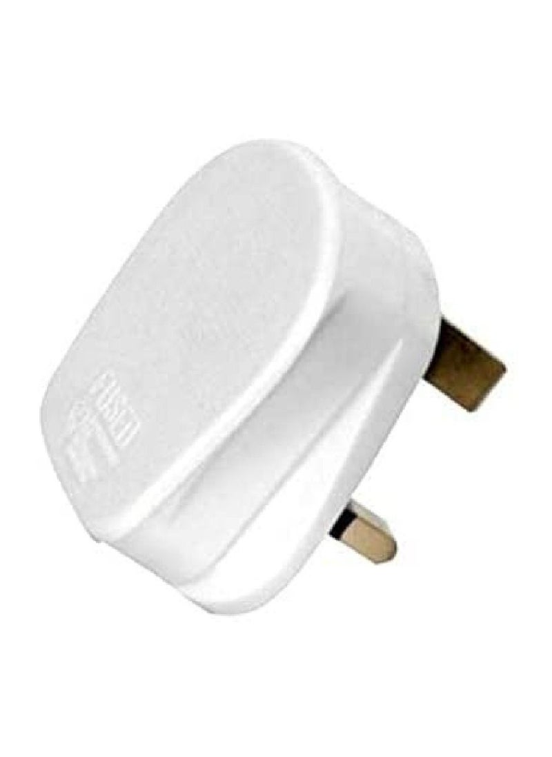Generic - Fused Plug 13A White Top 3 Pin Plug Connector Cord Adapter Electrical Plug Socket - Image 1