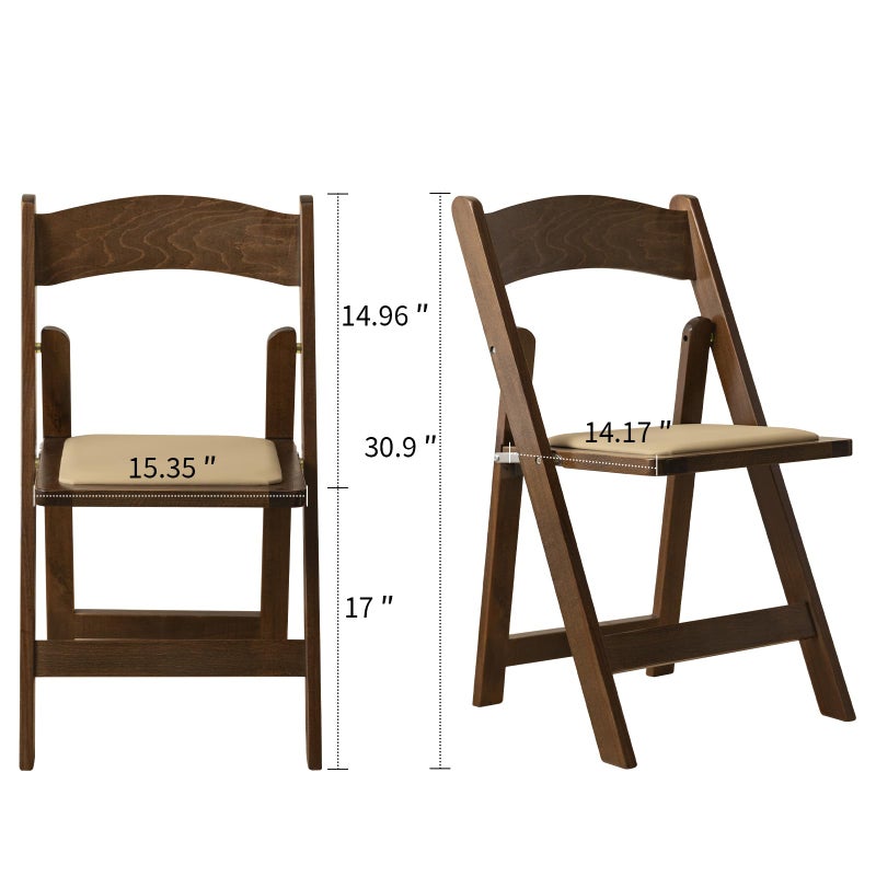 GTNSAFP Wooden Folding Chair with Soft Cushion, Simple and Stylish, Comfortable and Durable, Suitable for Weddings, banquets and Events,Classic-Fruitwood, Set of 2 - Image 5