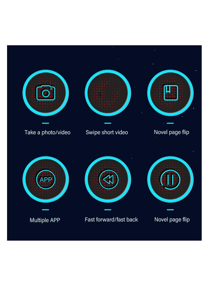 Bluetooth Remote Control  Turner for Kindle App, TikTok, Camera Shutter, Music - Rechargeable Wireless Fingertip Video Controller with Stable BT 4.0 Connection, Compact Design (Black) - Image 3