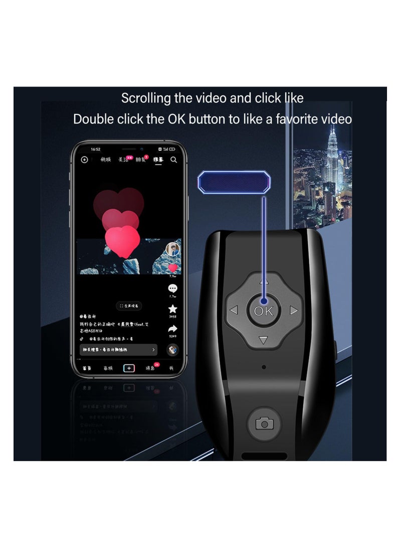 Bluetooth Remote Control  Turner for Kindle App, TikTok, Camera Shutter, Music - Rechargeable Wireless Fingertip Video Controller with Stable BT 4.0 Connection, Compact Design (Black) - Image 5