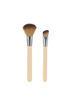 Miniso Blend and apply your makeup with this eco-friendly, two-piece bamboo makeup brush set. 