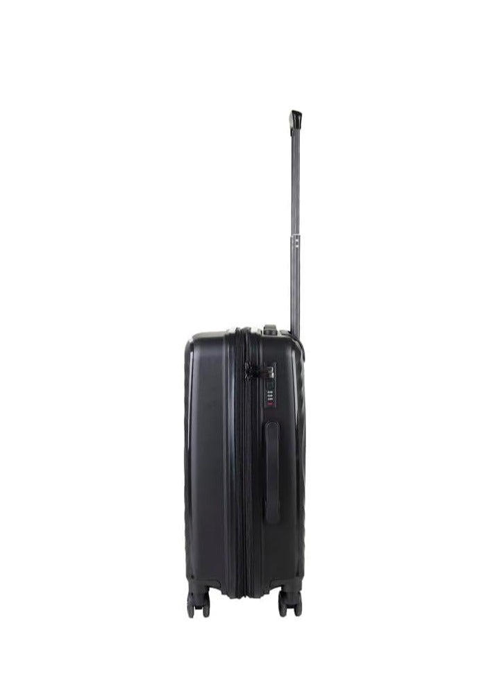 Expandable travel bag, size 28 inches, equipped with a TSA lock, steel structure and swivel wheels, black color Shock resistant, suitable for airports  - Image 2
