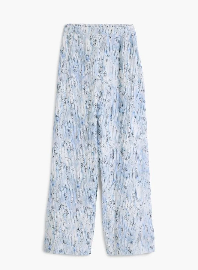 Desigual blue / white Pleated Long Pants for Women | Best Price UAE