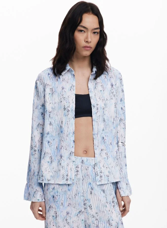 Desigual blue / white Pleated Long Pants for Women | Best Price UAE