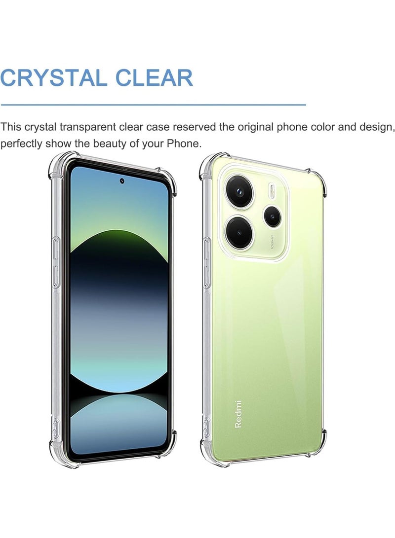 Transparent case compatible with Xiaomi Redmi Note 14 4G, ultra-thin thermoplastic polyurethane case, air cushion protection, [does not yellow easily] transparent shockproof mobile case - Image 5