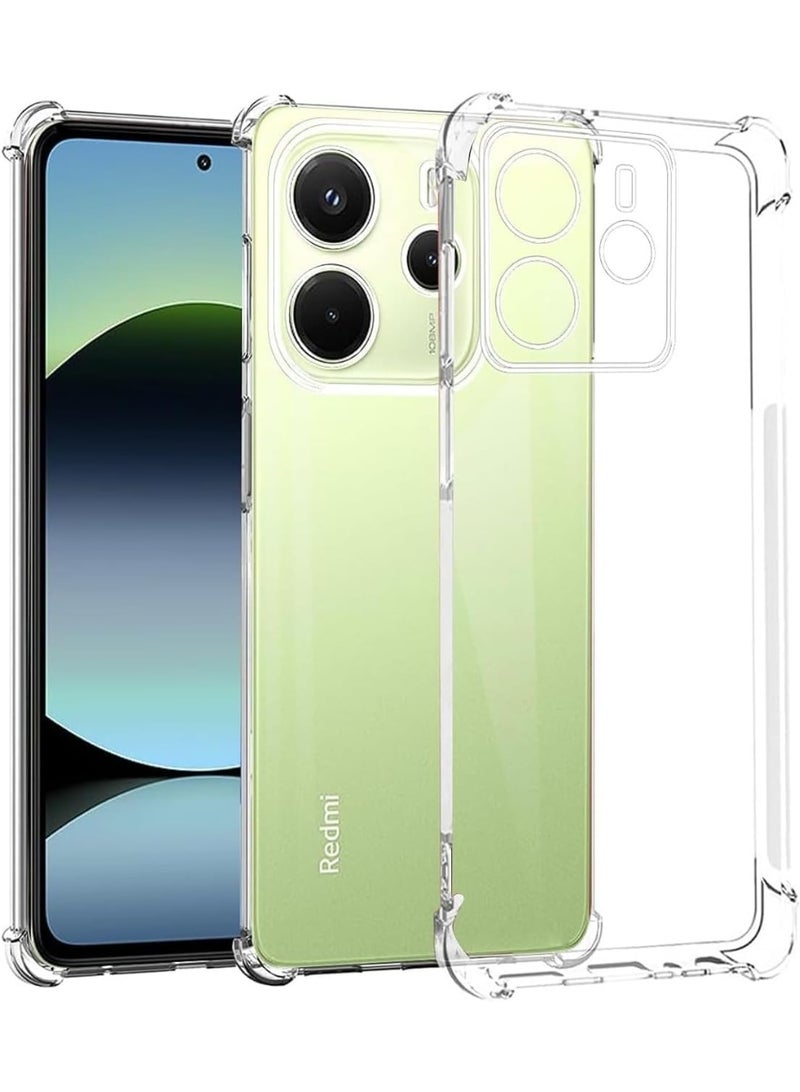 Transparent case compatible with Xiaomi Redmi Note 14 4G, ultra-thin thermoplastic polyurethane case, air cushion protection, [does not yellow easily] transparent shockproof mobile case - Image 1