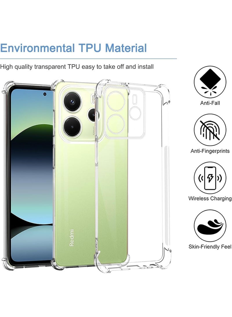 Transparent case compatible with Xiaomi Redmi Note 14 4G, ultra-thin thermoplastic polyurethane case, air cushion protection, [does not yellow easily] transparent shockproof mobile case - Image 2