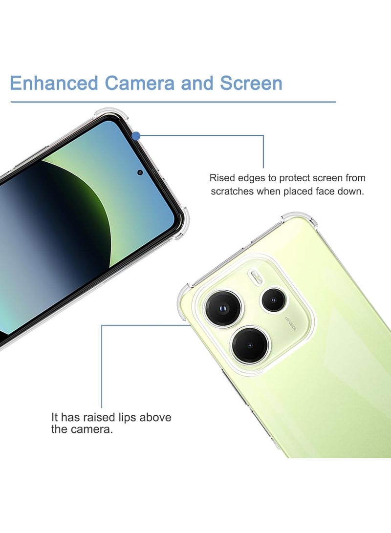 Transparent case compatible with Xiaomi Redmi Note 14 4G, ultra-thin thermoplastic polyurethane case, air cushion protection, [does not yellow easily] transparent shockproof mobile case - Image 4