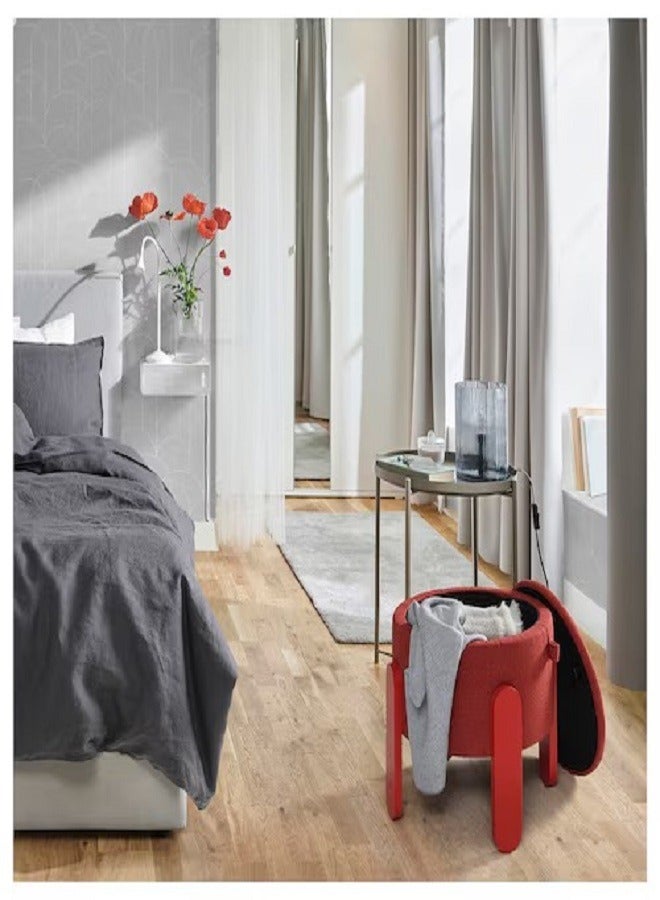 Pouf, with storage/red - Image 3