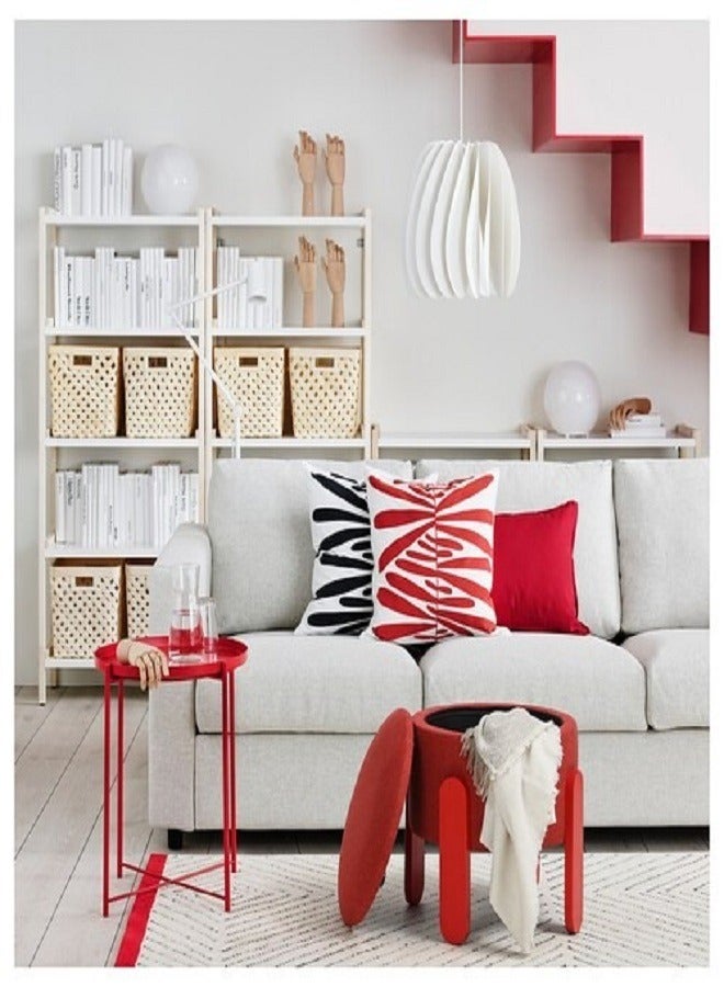 Pouf, with storage/red - Image 4