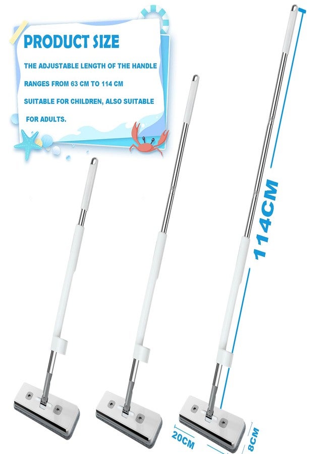 Xifando Small mop - Kids Sized Flat Sweeper with dehydrated Plastic Splint and Scraper, no Hand wash Needed - Image 3