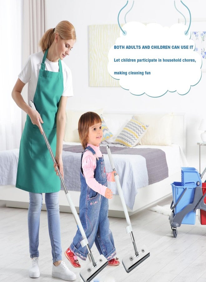 Xifando Small mop - Kids Sized Flat Sweeper with dehydrated Plastic Splint and Scraper, no Hand wash Needed - Image 2