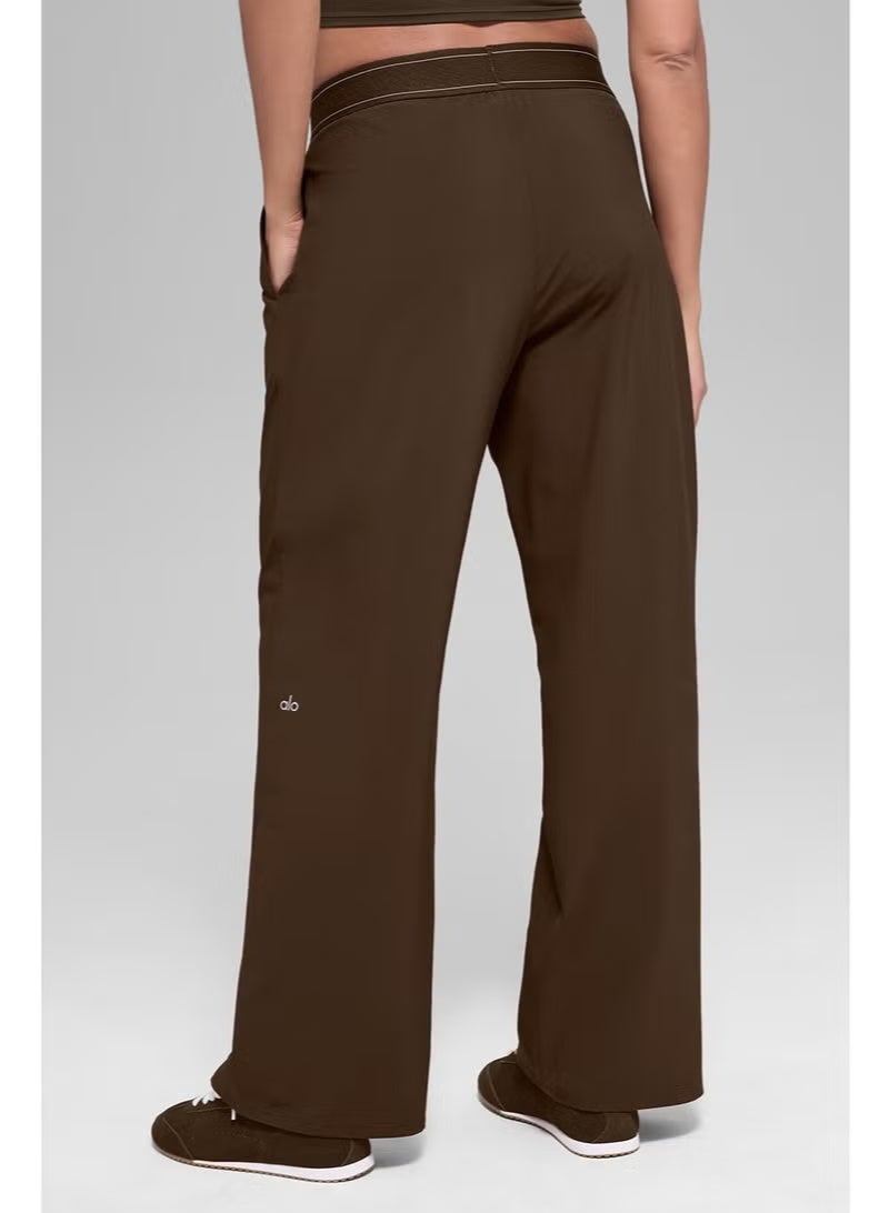 Alo Yoga Thin Loose Straight Wide Leg Yoga Pants Elastic Waist Quick Dry Casual Trousers - Image 5