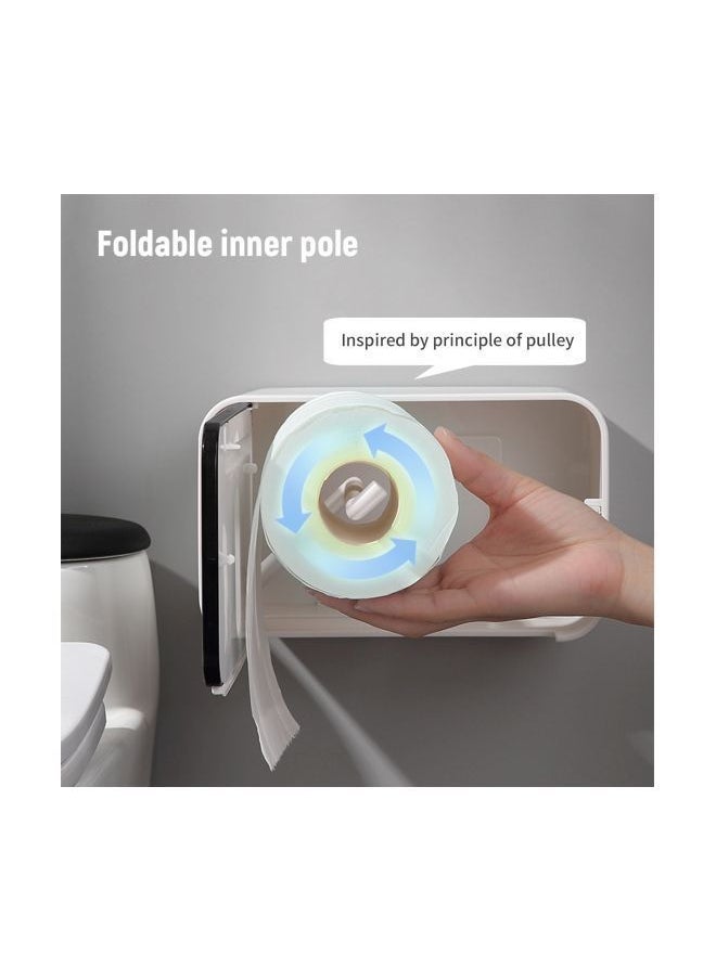 NIBEMINENT - Wall Mounted Paper Roll Box Grey 21.5x14x14centimeter - Image 1