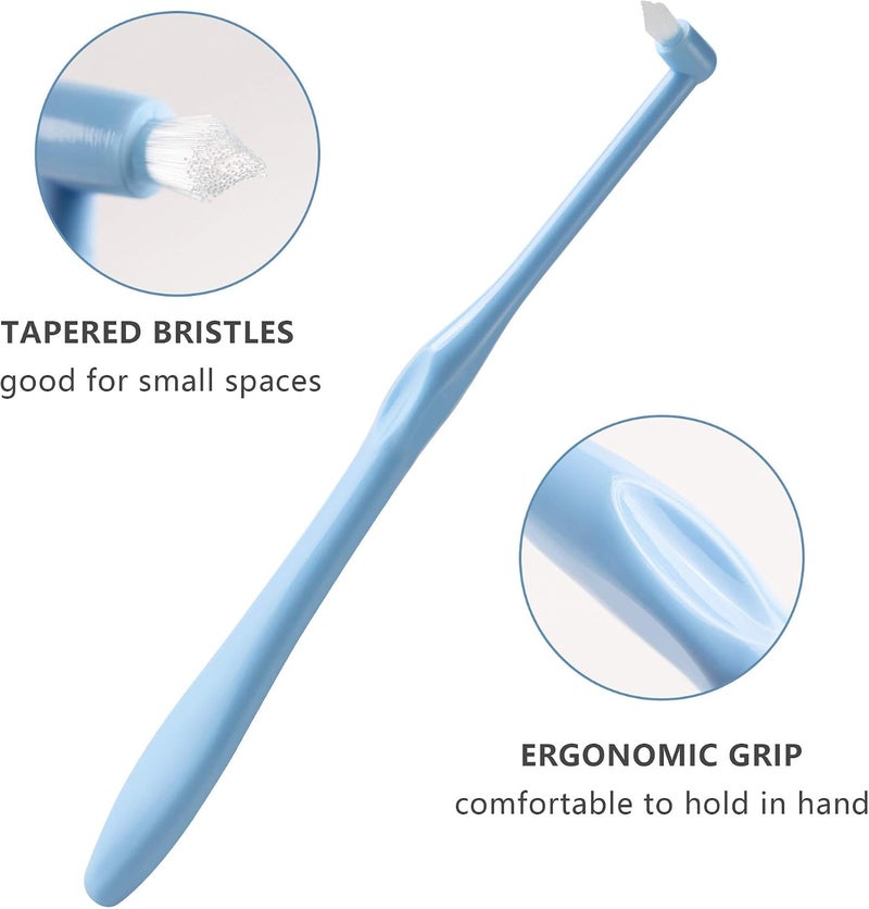LOVEWEE 6 Pcs Tufted Interspace End-Tuft Tapered Soft Trim Wisdom Gap Toothbrush for Orthodontic Braces, Bridges, Line and Detail Cleaning - Image 3