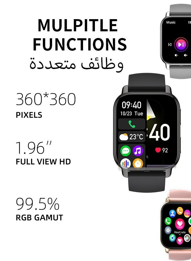 WAPIK Korean Brand P5S Smart Watch,Business Smartwatch,Waterproof Fitness Watch, Bluetooth Calling,Smart watch for Men, Zinc Alloy Vacuum Plating, Heart Rate Monitoring,Smart watch for women,Kids Smart Watch, Black - Image 3
