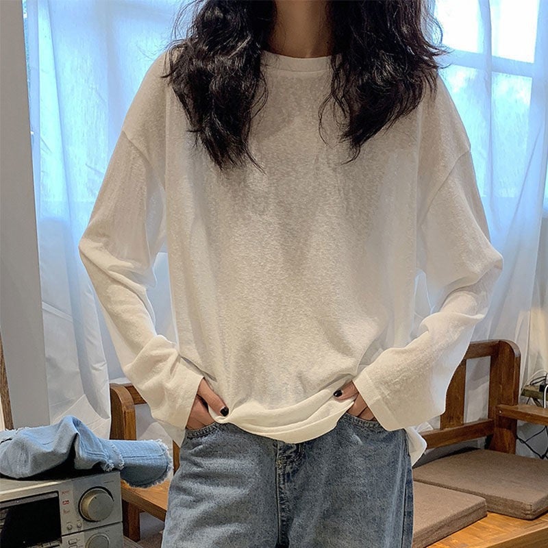 Summer Long-Sleeved T-Shirt For Women 2022 New Sun Protection Clothing For Women Summer Korean Style Loose College Style Ins Thin - Image 1