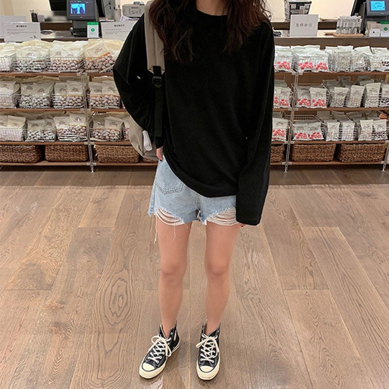 Summer Long-Sleeved T-Shirt For Women 2022 New Sun Protection Clothing For Women Summer Korean Style Loose College Style Ins Thin - Image 4