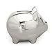 K COOL Vintage Tiny Piggy Bank Creative Metal Alloy Cartoon Money Bank Cute Coin Bank Pig Penny Coin Saving Pot Box with Stopper for Boy Kid TinyShiny Silver - Image 3