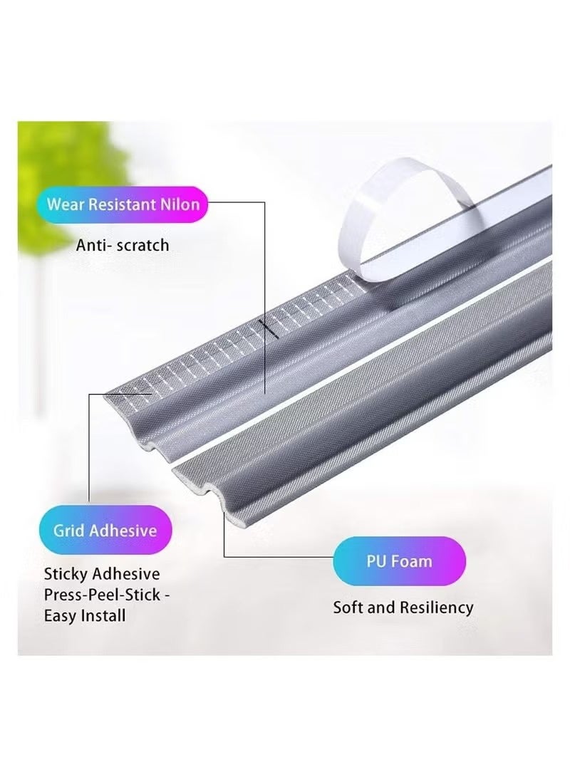 رات سو 4 متر ختم توقف الهواء للنوافذ: شريط ختم الرغوة للتصدي للهواء، يحجب الرياح والضوضاء والغبار والحشرات من فجوة النافذة أو إطار الباب. باللون الرمادي - Image 3