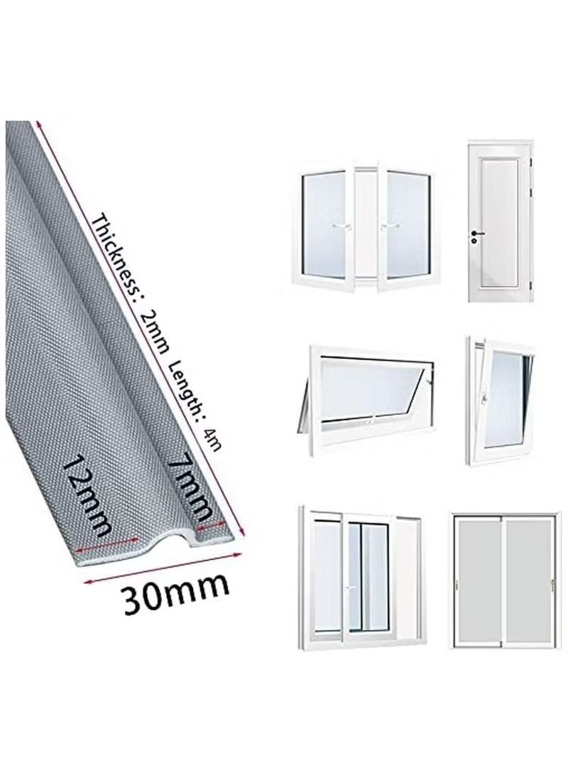 رات سو 4 متر ختم توقف الهواء للنوافذ: شريط ختم الرغوة للتصدي للهواء، يحجب الرياح والضوضاء والغبار والحشرات من فجوة النافذة أو إطار الباب. باللون الرمادي - Image 2