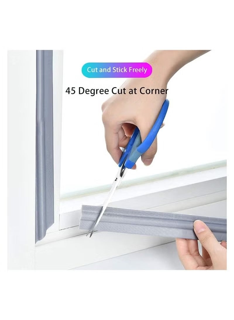 رات سو 4 متر ختم توقف الهواء للنوافذ: شريط ختم الرغوة للتصدي للهواء، يحجب الرياح والضوضاء والغبار والحشرات من فجوة النافذة أو إطار الباب. باللون الرمادي - Image 4