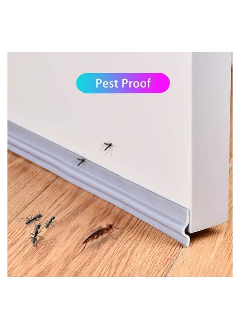 رات سو 4 متر ختم توقف الهواء للنوافذ: شريط ختم الرغوة للتصدي للهواء، يحجب الرياح والضوضاء والغبار والحشرات من فجوة النافذة أو إطار الباب. باللون الرمادي - Image 5