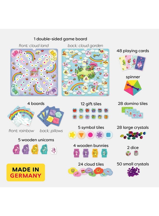 HABA Unicorn Glitterluck 9 Game Collection - Board Game Collection Fun Kids Games 4-8, Unicorn Toys & Games for Family Game Time - Image 2