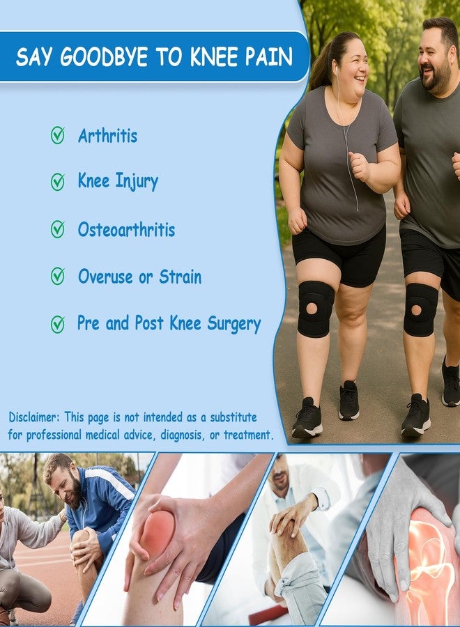 King Mills Plus Size Knee Brace for Women and Men, Adjustable Extra Large Knee Brace for Adult XL XXL, Plus Size Knee Sleeve for Knee Pain, Meniscus Tear and Arthritis. Black & Pink, 2XL - Image 4