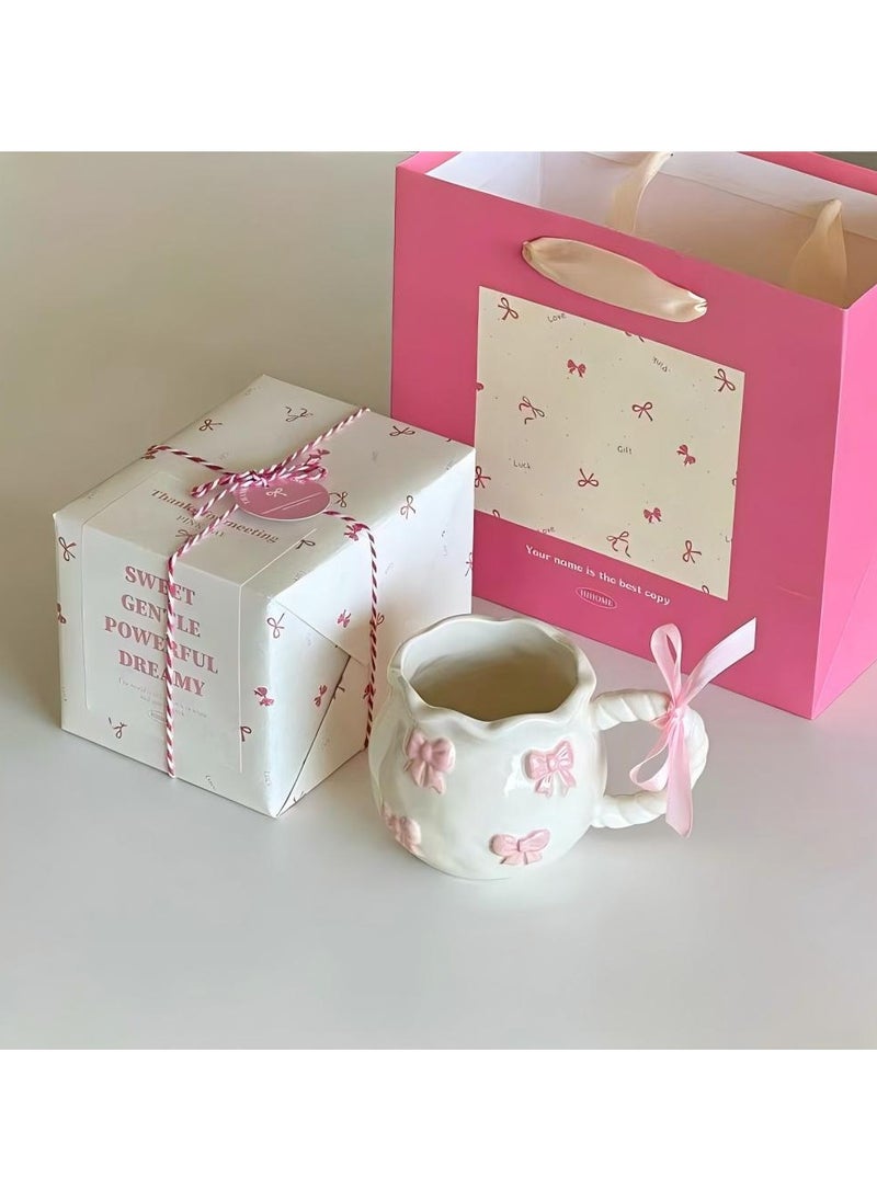 Generic - 1pc Handmade Irregular Bow Ceramic Mug Little Bow - Image 1