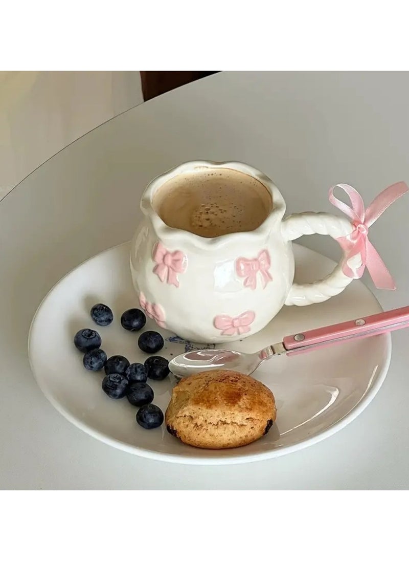 Generic - 1pc Handmade Irregular Bow Ceramic Mug Little Bow - Image 1