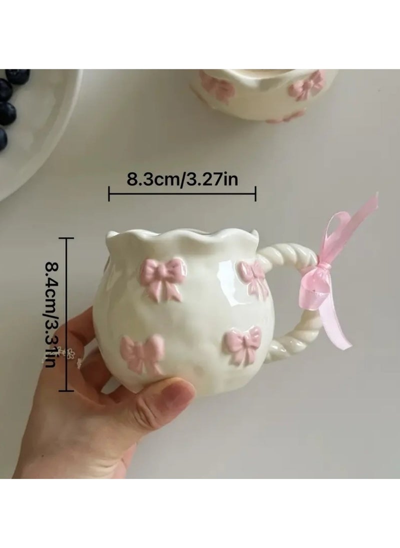 Generic - 1pc Handmade Irregular Bow Ceramic Mug Little Bow - Image 1
