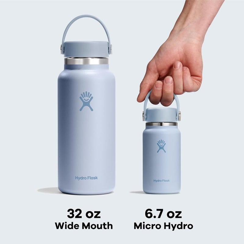 هايدرو فلاسك زجاجة مياه صغيرة من نوع Hydro Flask، مصنوعة من فولاذ مقاوم للصدأ مععازل، مقاومة للتسرب تمامًا، خالية من مادة BPA، مناسبة للحقيبة أو الجيب، سعة 200 مل (6.7 أونصة)، بلون بني الشوفان. - Image 5