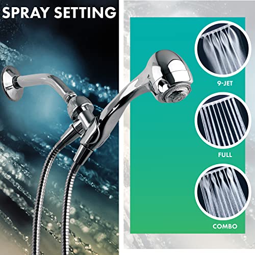 Niagara Conservation N2945CH Earth Spa 3-Spray with 1.5 GPM 2.7-in. Wall Mount Handheld Shower Head in Chrome, 1-Pack | Bathroom Shower Head Sprayer with Pressure Compensation Technology - Image 4