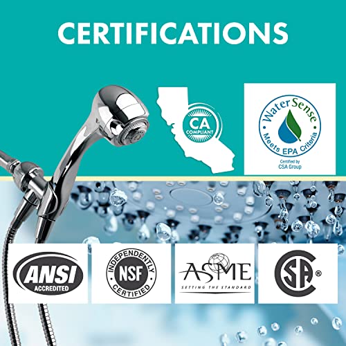 Niagara Conservation N2945CH Earth Spa 3-Spray with 1.5 GPM 2.7-in. Wall Mount Handheld Shower Head in Chrome, 1-Pack | Bathroom Shower Head Sprayer with Pressure Compensation Technology - Image 3