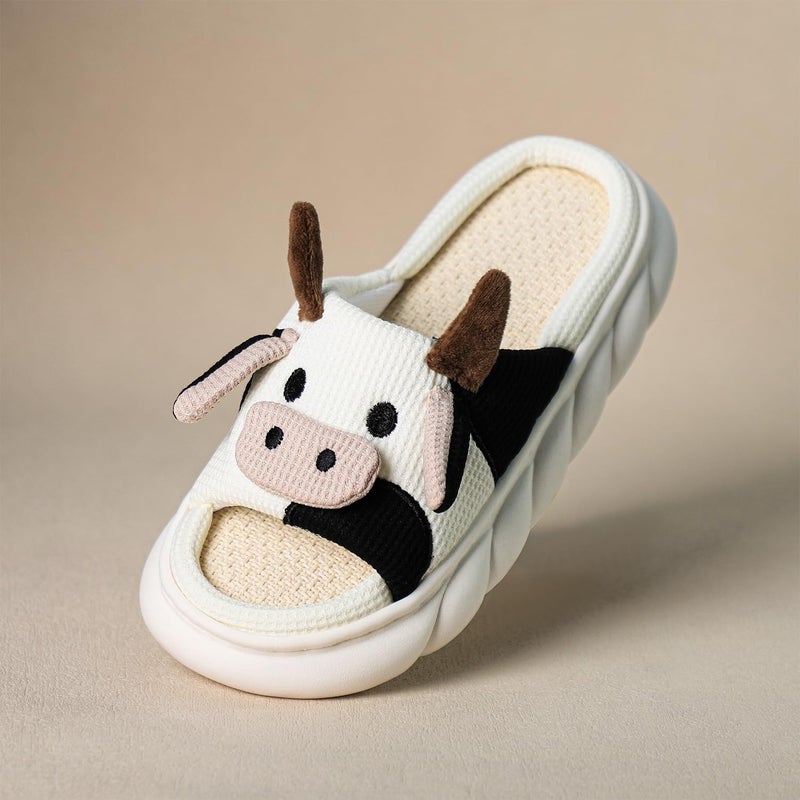 Gaolinci Cartoon Cow Slippers, Indoor Outdoor Slippers for Women (US 8-9) - Image 2