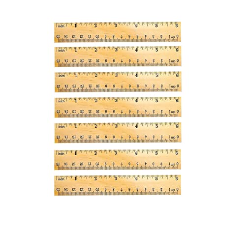 SZLFSX 72 Pack Wooden Ruler 6 Inch Rulers Bulk Wood Measuring Ruler Office Ruler 2 Scale - Image 4