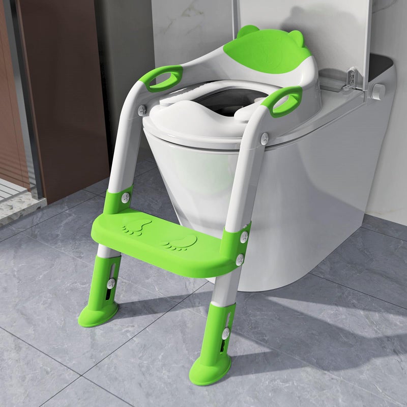 SKYROKU Potty Training Seat with Step Stool Ladder SKYROKU Potty Training Toilet for Kids Boys Girls Toddlers Comfortable Safe Potty Seat with AntiSlip Pads Ladder Green 