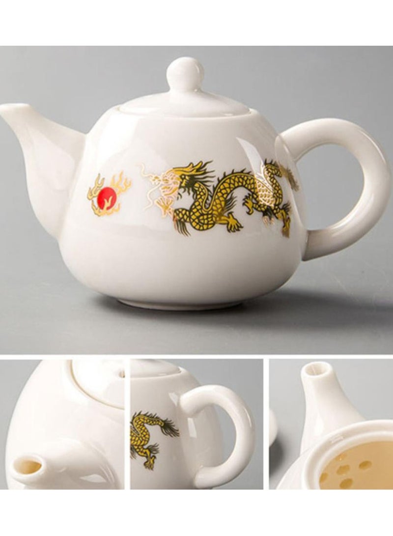 Jingke Pure Hand-made Teapots Kung Fu Teapots Household Teapots Exquisite Ceramic Tea Sets,Golden Dragon White Tea Teapot 200ml - Image 3