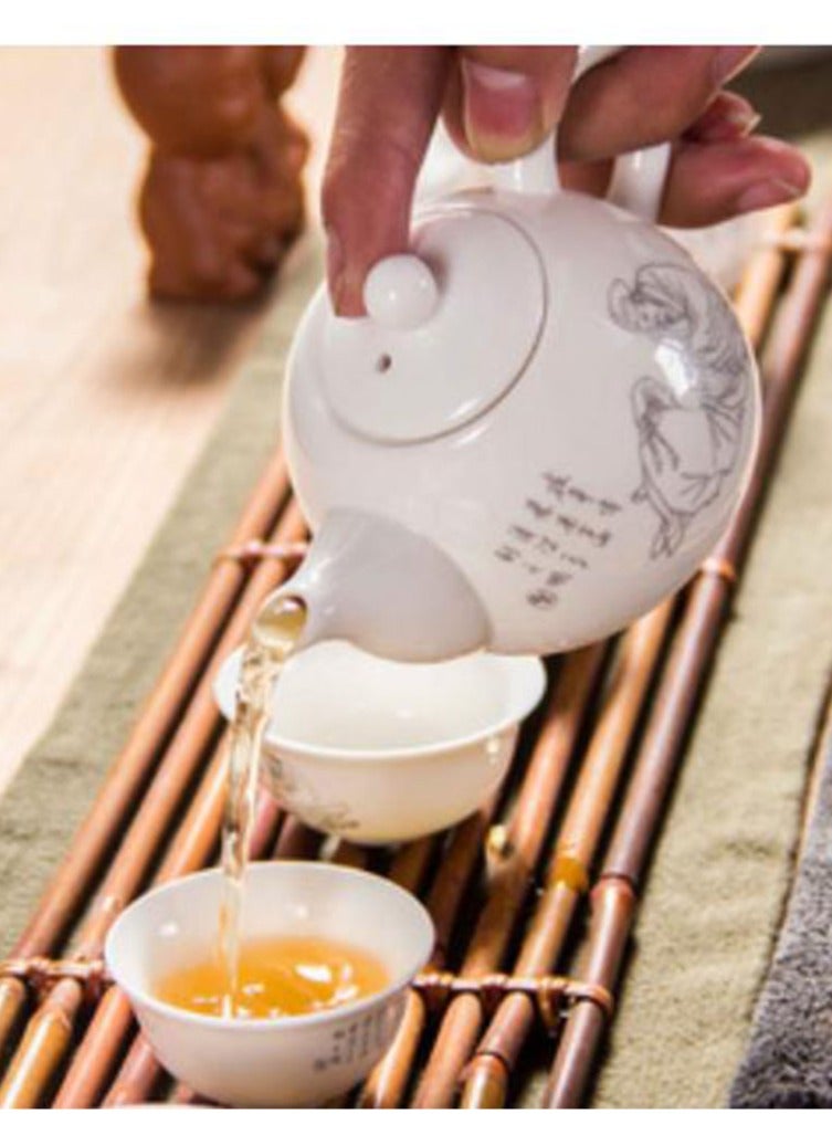 Jingke Pure Hand-made Teapots Kung Fu Teapots Household Teapots Exquisite Ceramic Tea Sets,Golden Dragon White Tea Teapot 200ml - Image 4