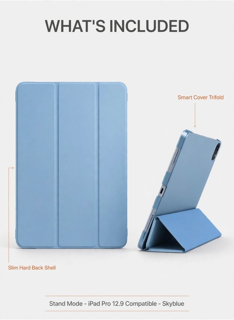 ELTRAZONE Ipad Pro 12.9 Case 2022/2021/2020/2018, Slim Stand Hard Back Shell Smart Cover For Ipad Pro 12.9 Inch 6Th Generation 2022/5Th Gen 2021/4Th Gen 2020/3Rd Gen 2018 -Skyblue - Image 2
