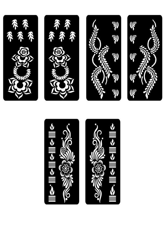 VANVATI Floral Combo Mehndi Stencil Sticker Perfect for Weddings Functions Festivals and Celebrations - Image 3