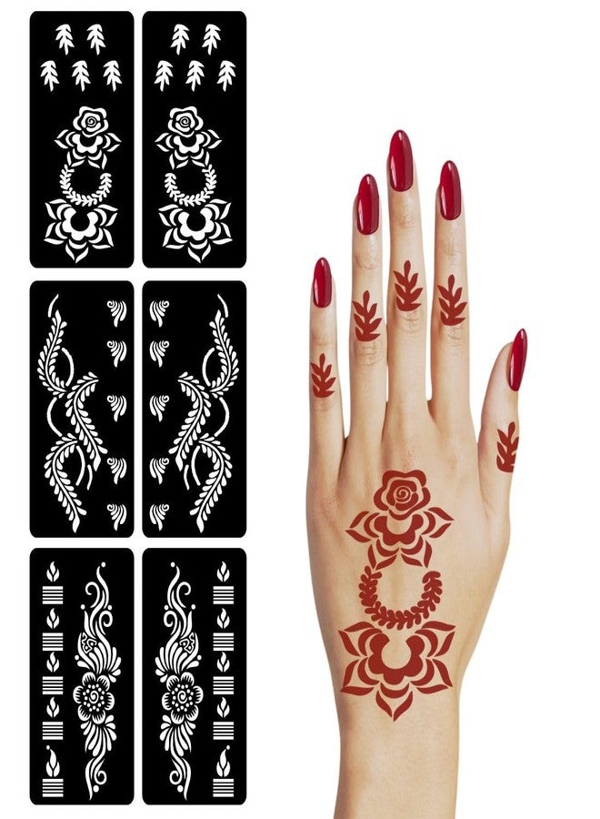 VANVATI Floral Combo Mehndi Stencil Sticker Perfect for Weddings Functions Festivals and Celebrations - Image 2