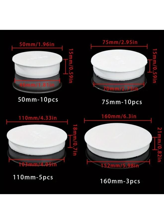 50mm 10pcs White PVC Pipe Caps Water Blocking Leak Proof Hose Fittings - Image 3