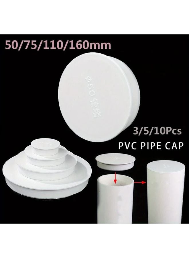 50mm 10pcs White PVC Pipe Caps Water Blocking Leak Proof Hose Fittings - Image 2