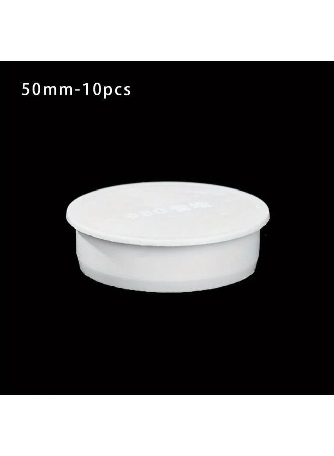 50mm 10pcs White PVC Pipe Caps Water Blocking Leak Proof Hose Fittings - Image 1